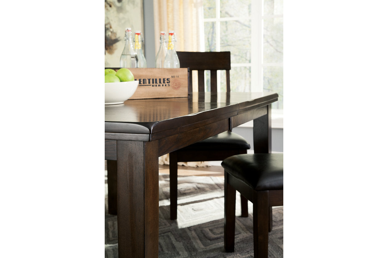 Haddigan Dark Brown Dining Table and 4 Chairs - Ashley - Luna Furniture