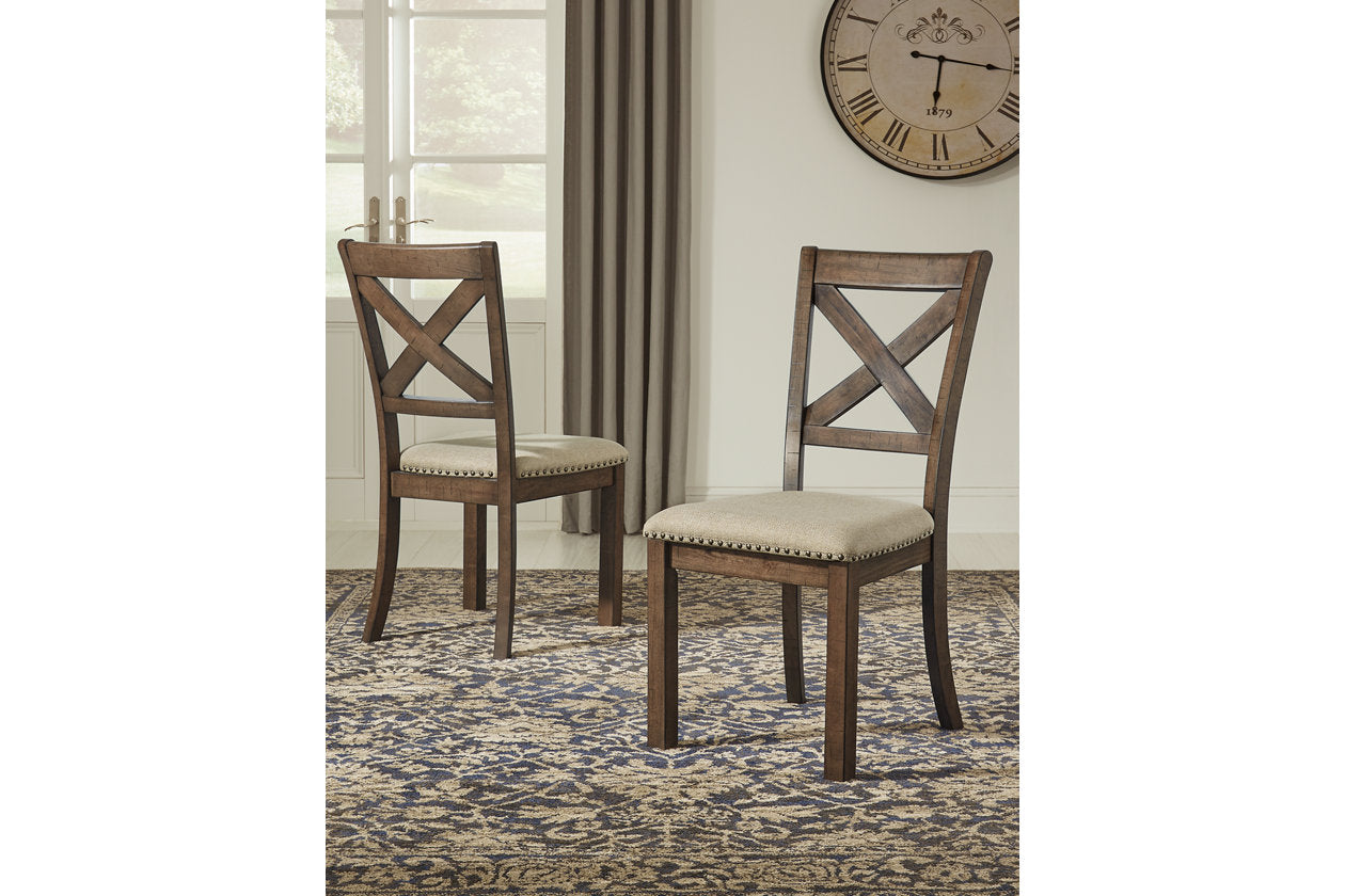 Moriville Beige Dining Table and 6 Chairs - Ashley - Luna Furniture