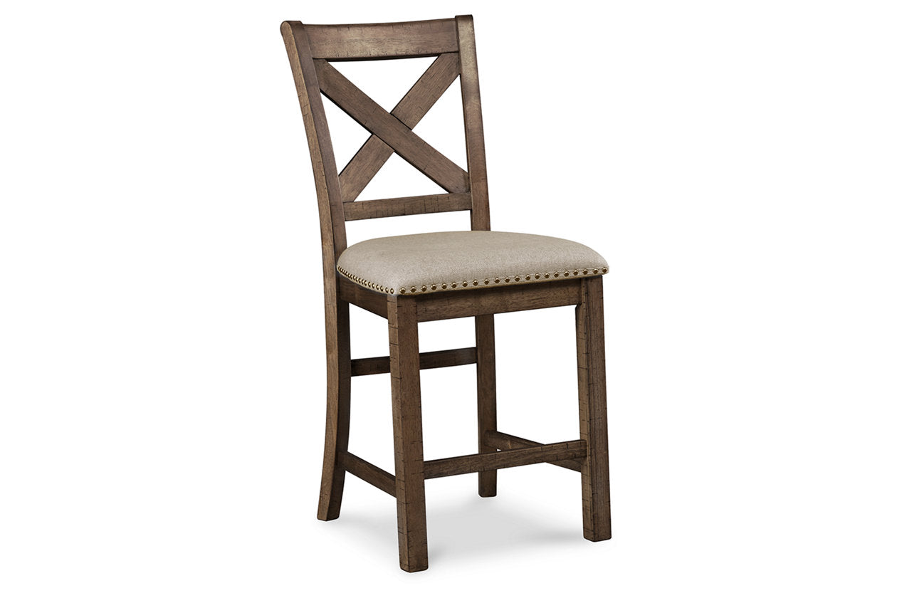 Moriville Beige Counter Height Dining Table and 2 Barstools and Bench - Ashley - Luna Furniture