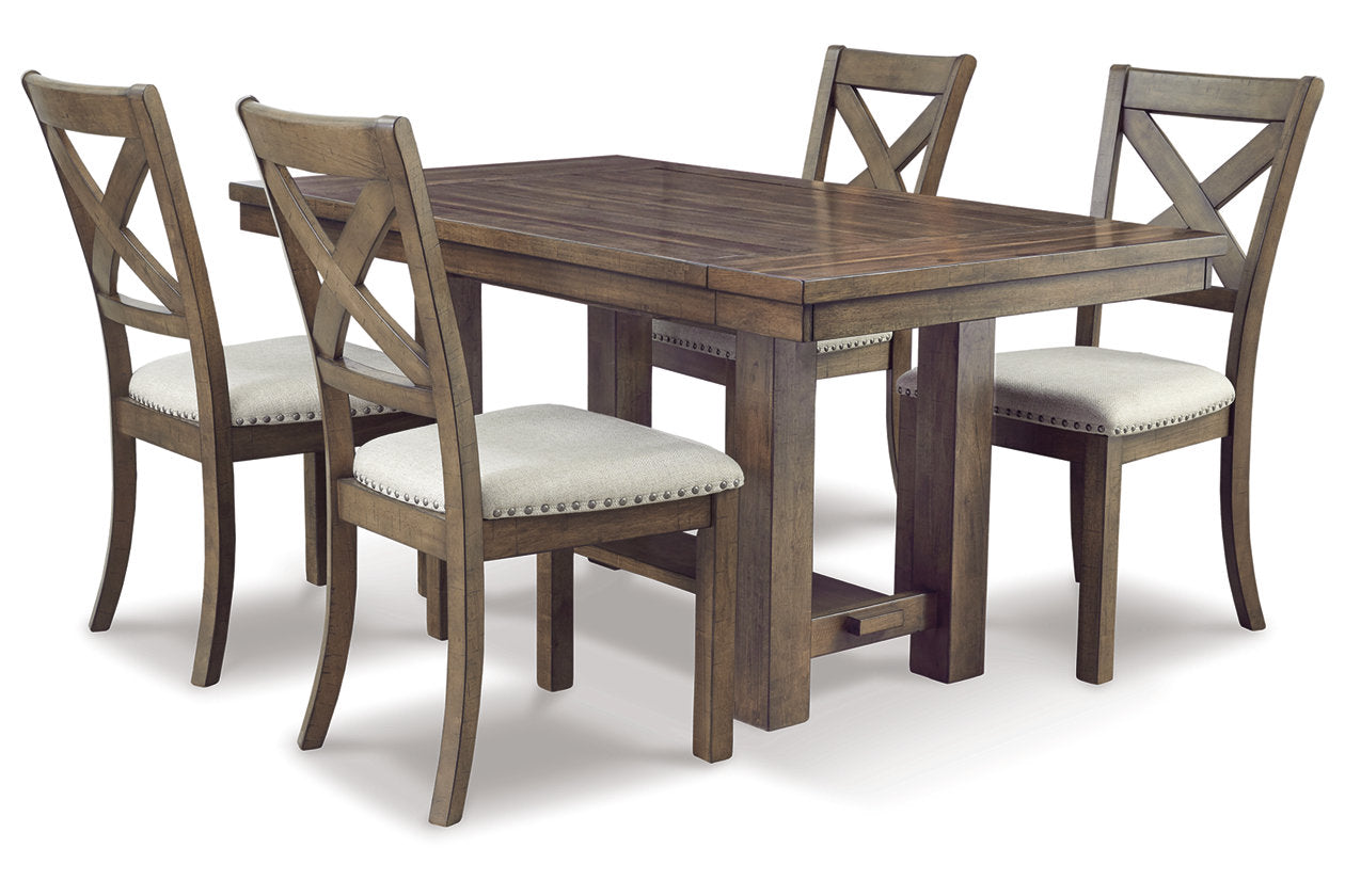 Moriville Beige Dining Table and 4 Chairs - Ashley - Luna Furniture