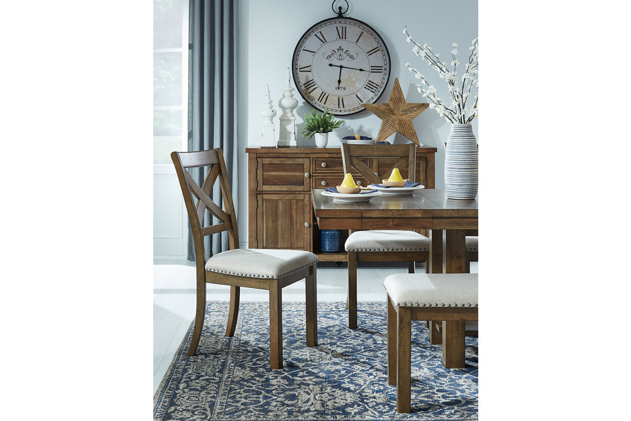 Moriville Beige Dining Table and 4 Chairs and Bench - Ashley - Luna Furniture
