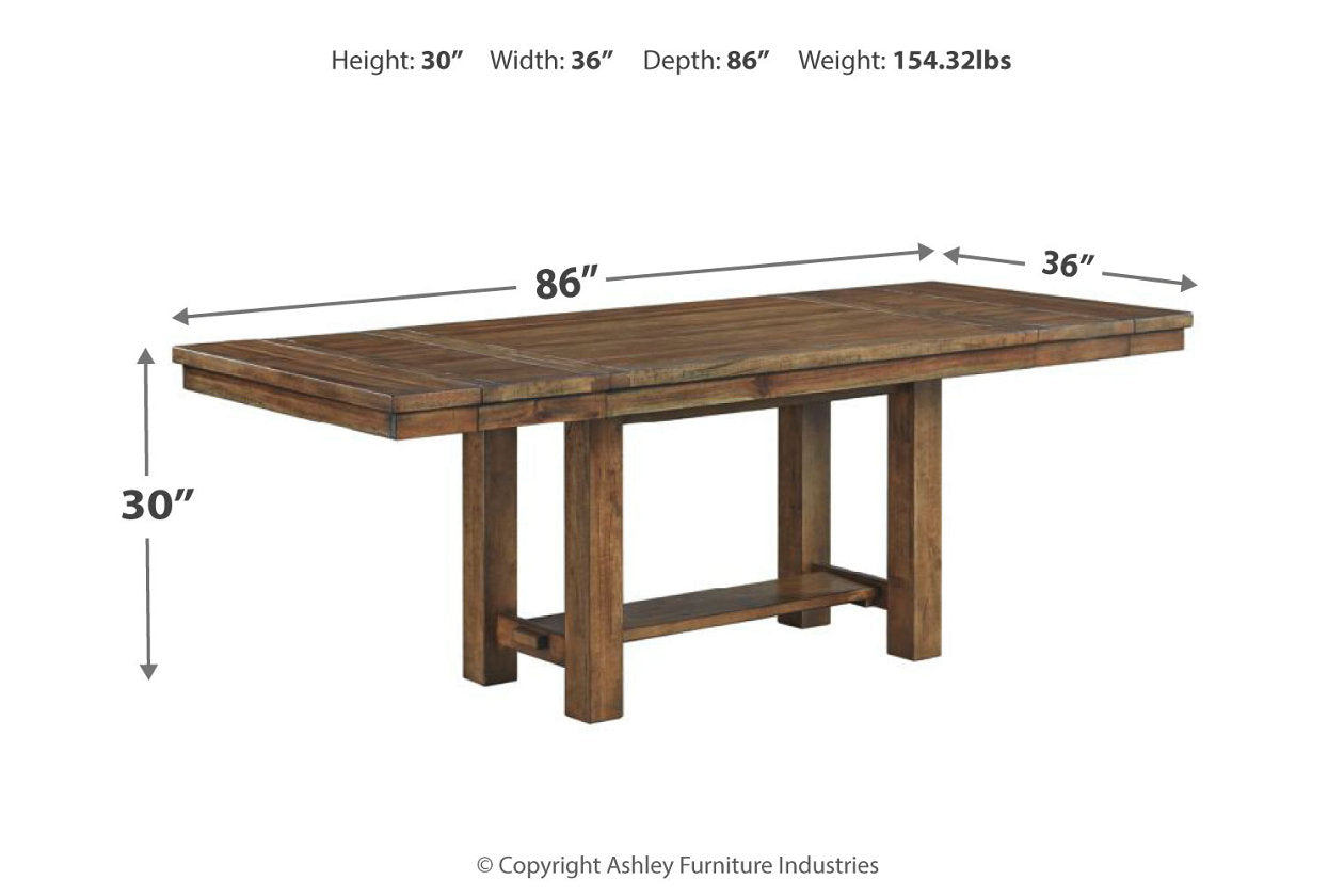 Moriville Beige Dining Table and 4 Chairs and Bench - Ashley - Luna Furniture