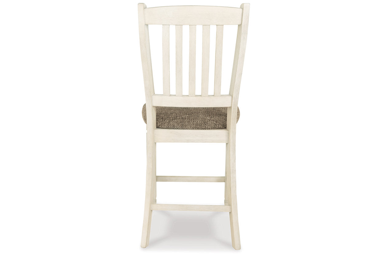 Bolanburg Antique White Counter Height Dining Table, 4 Barstools, Bench and Server from Ashley - Luna Furniture