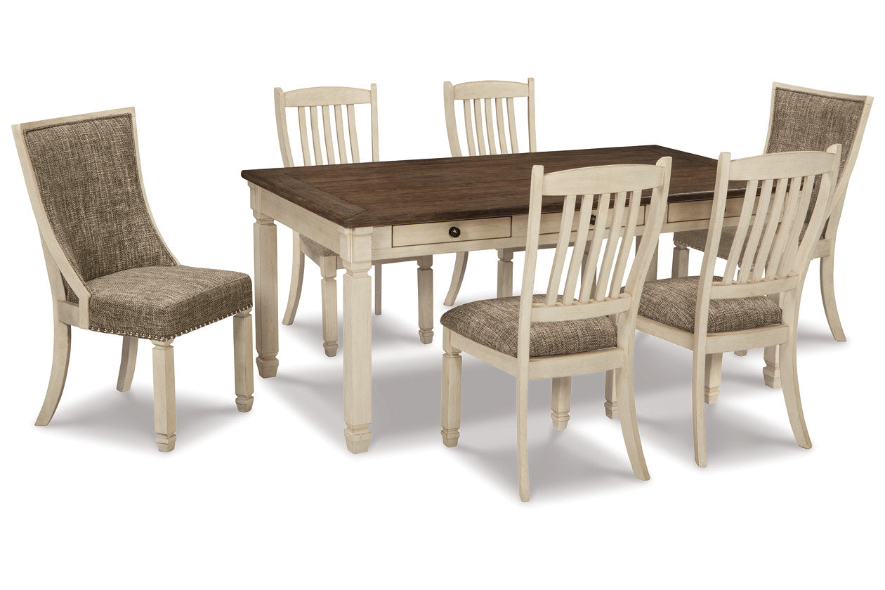 Bolanburg Antique White Dining Table with 6 Chairs from Ashley - Luna Furniture