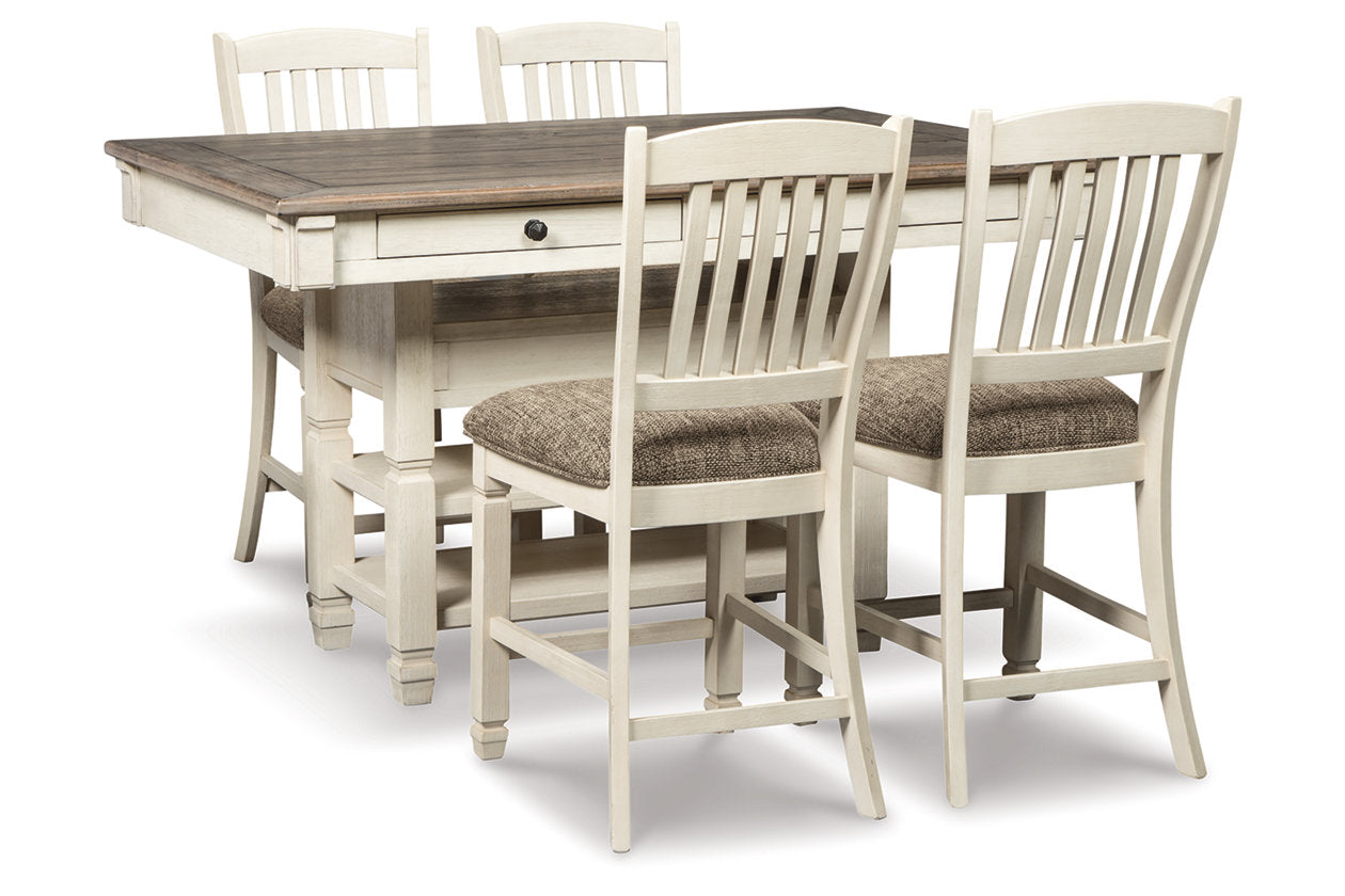Bolanburg Two-tone Counter Height Dining Table and 4 Barstools with Display Cabinet - Ashley - Luna Furniture