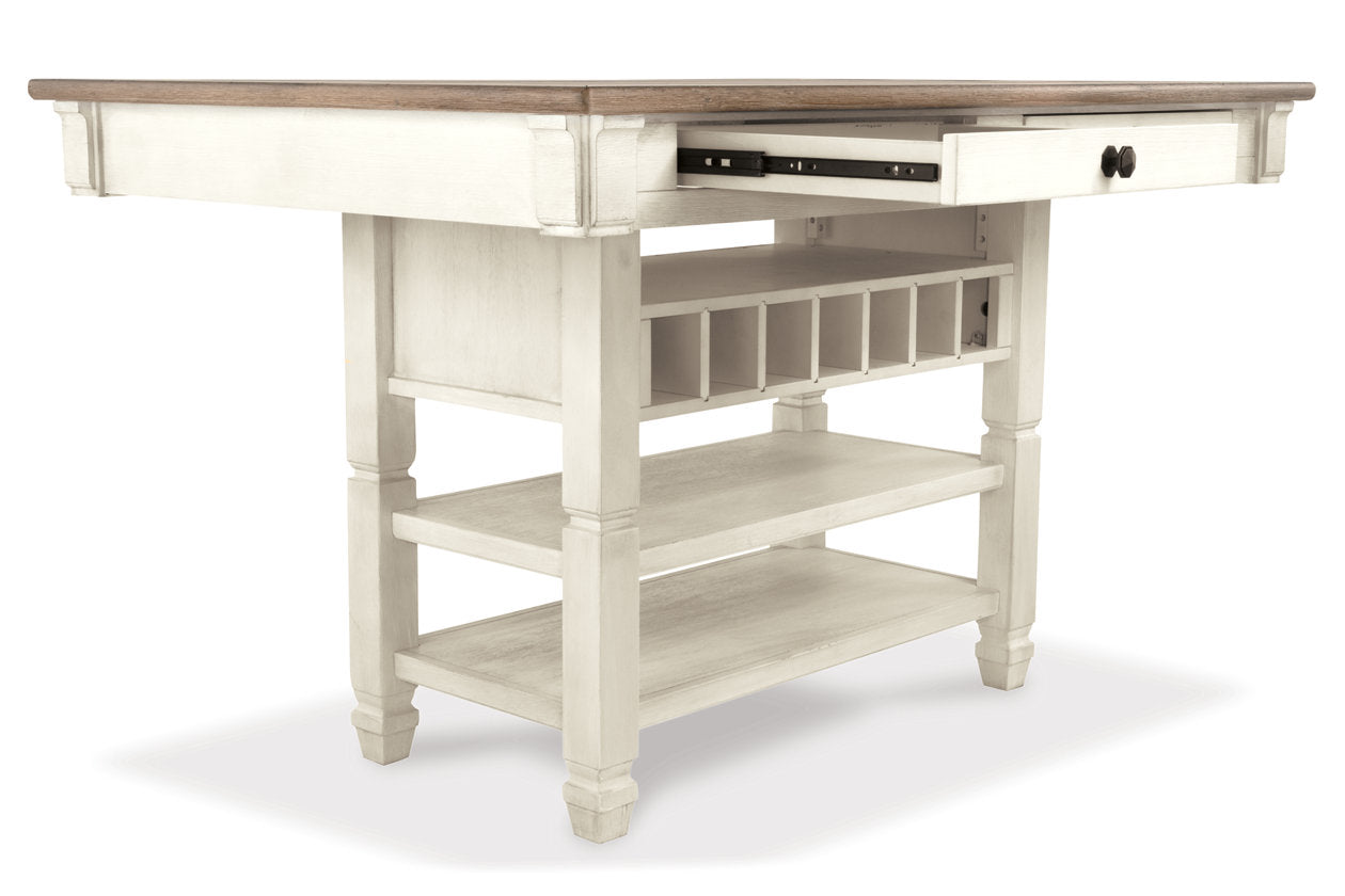 Bolanburg Two-tone Counter Height Dining Table with 6 Barstools - Ashley - Luna Furniture