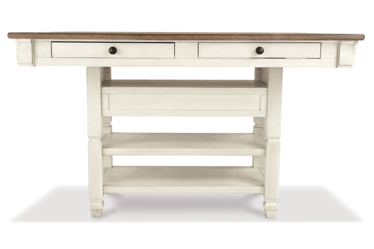 Bolanburg Two-tone Counter Height Dining Table with 6 Barstools - Ashley - Luna Furniture