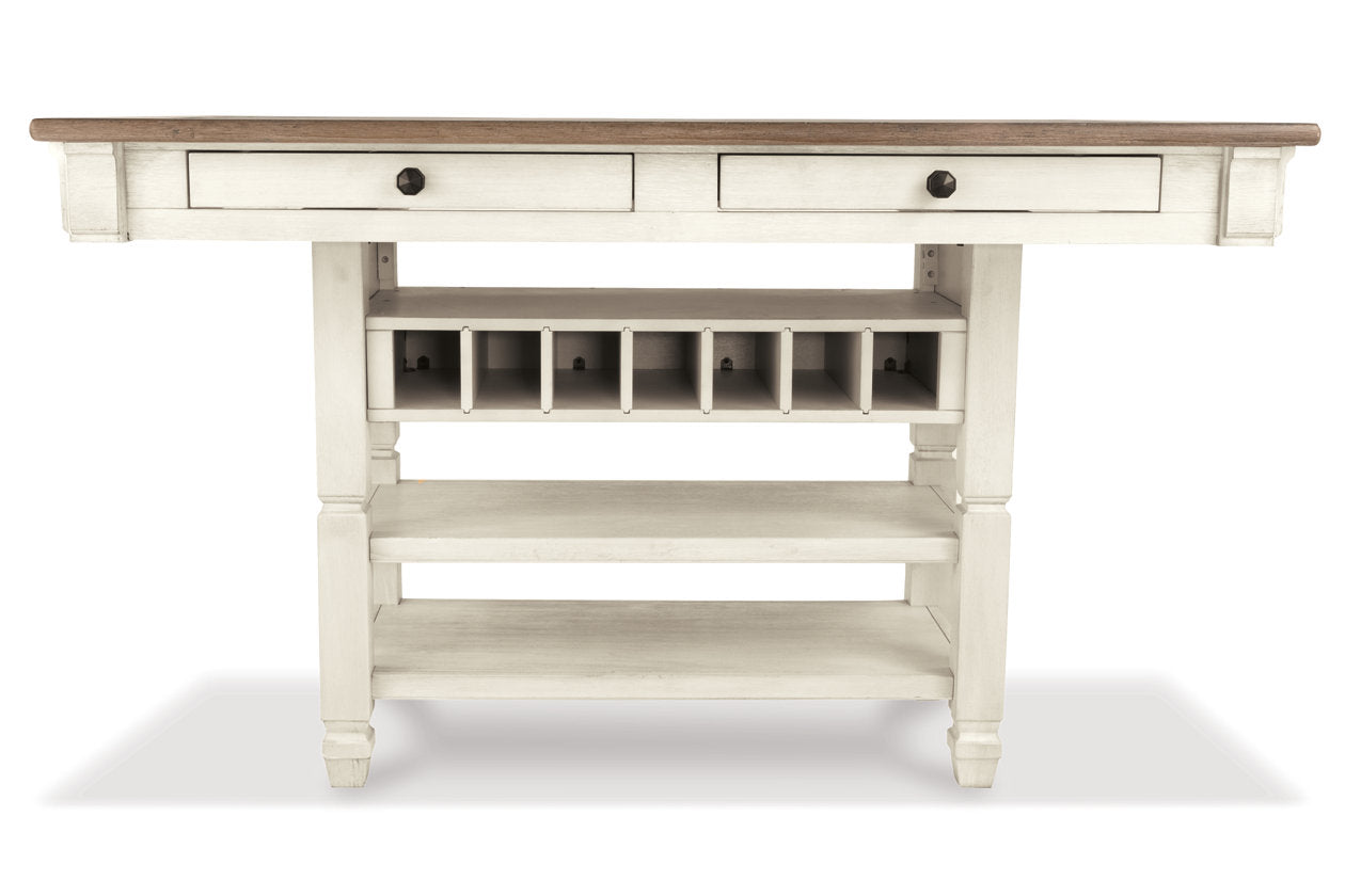 Bolanburg Two-tone Counter Height Dining Table with 6 Barstools - Ashley - Luna Furniture