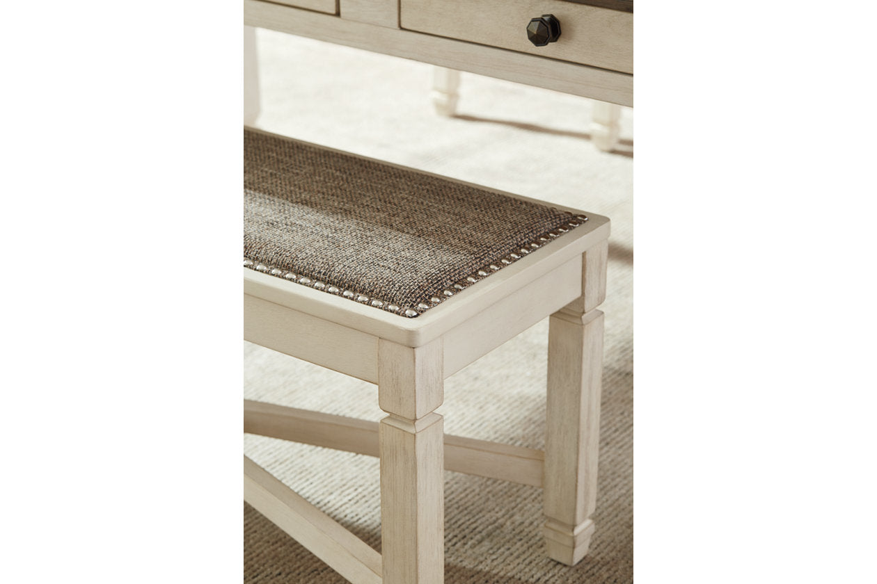 Bolanburg Antique White Dining Table with 2 Chairs and 2 Benches from Ashley - Luna Furniture