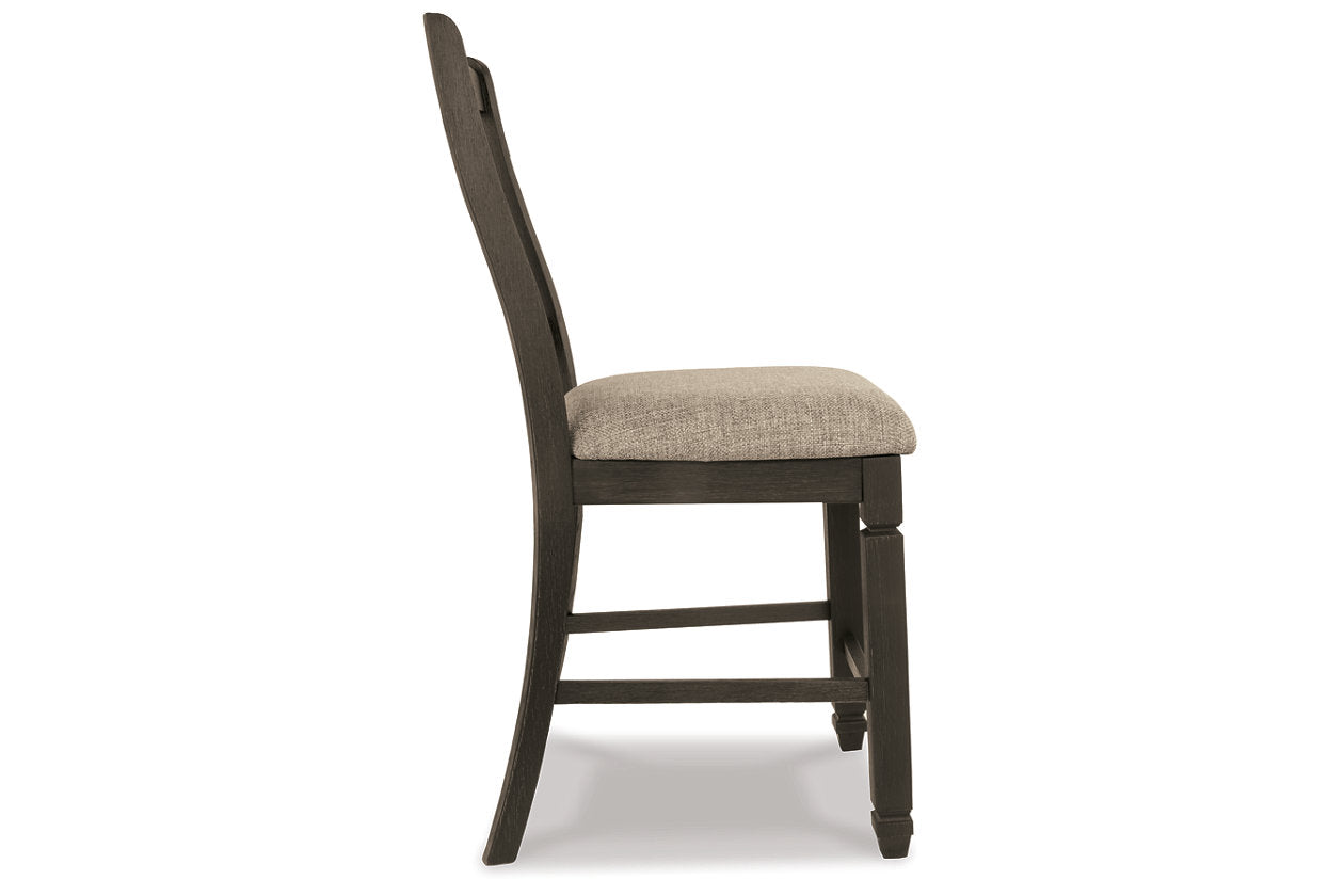 Tyler Creek Black/Grayish Brown Counter Height Table with 4 Barstools, Server and Display Cabinet from Ashley - Luna Furniture