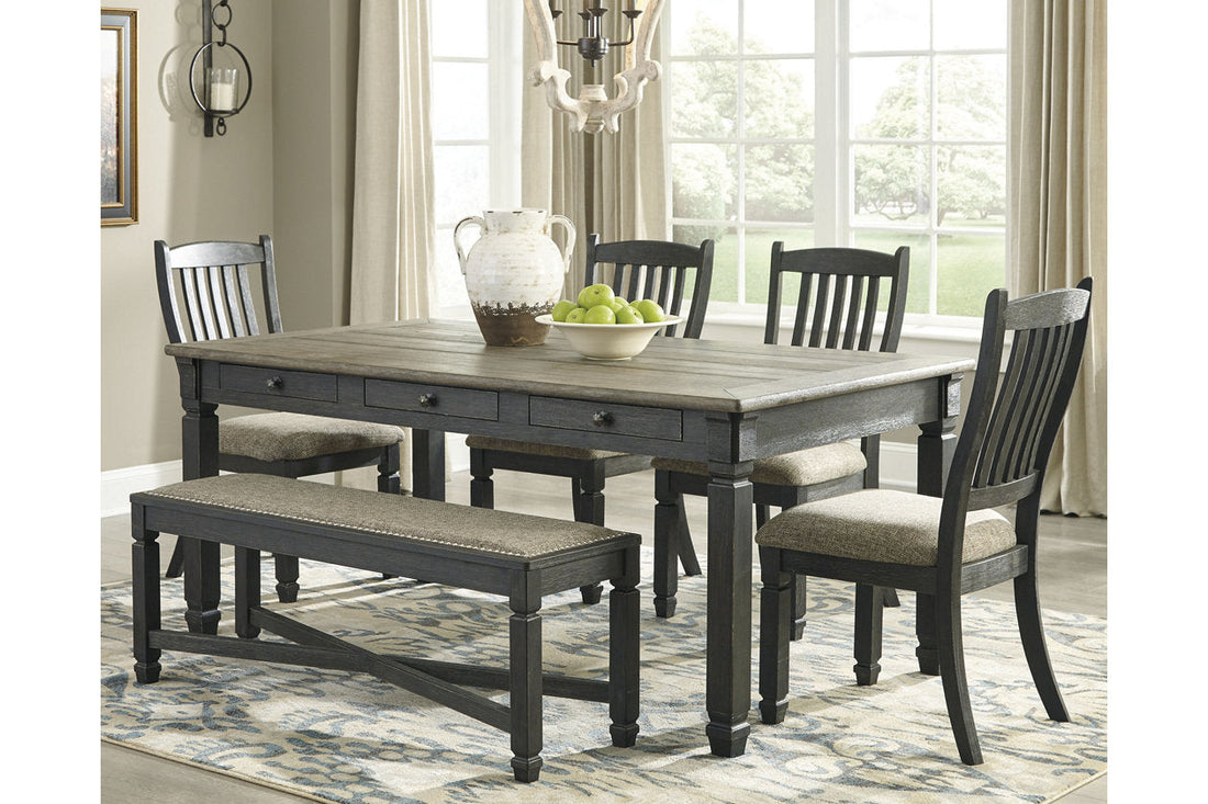 Tyler Creek Black/Gray Dining Table, 4 Chairs and Bench from Ashley - Luna Furniture