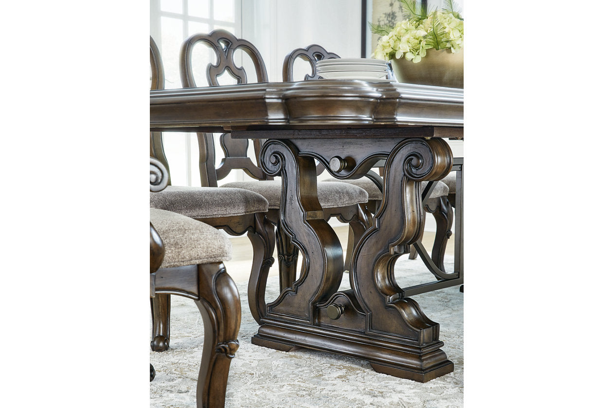 Maylee Dark Brown Dining Extension Table - Ashley - Luna Furniture