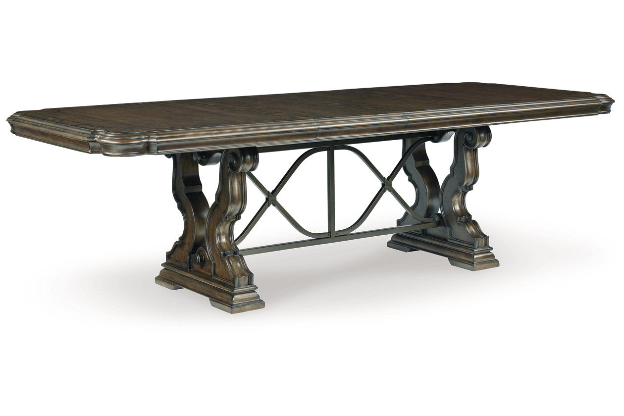 Maylee Dark Brown Dining Extension Table - Ashley - Luna Furniture