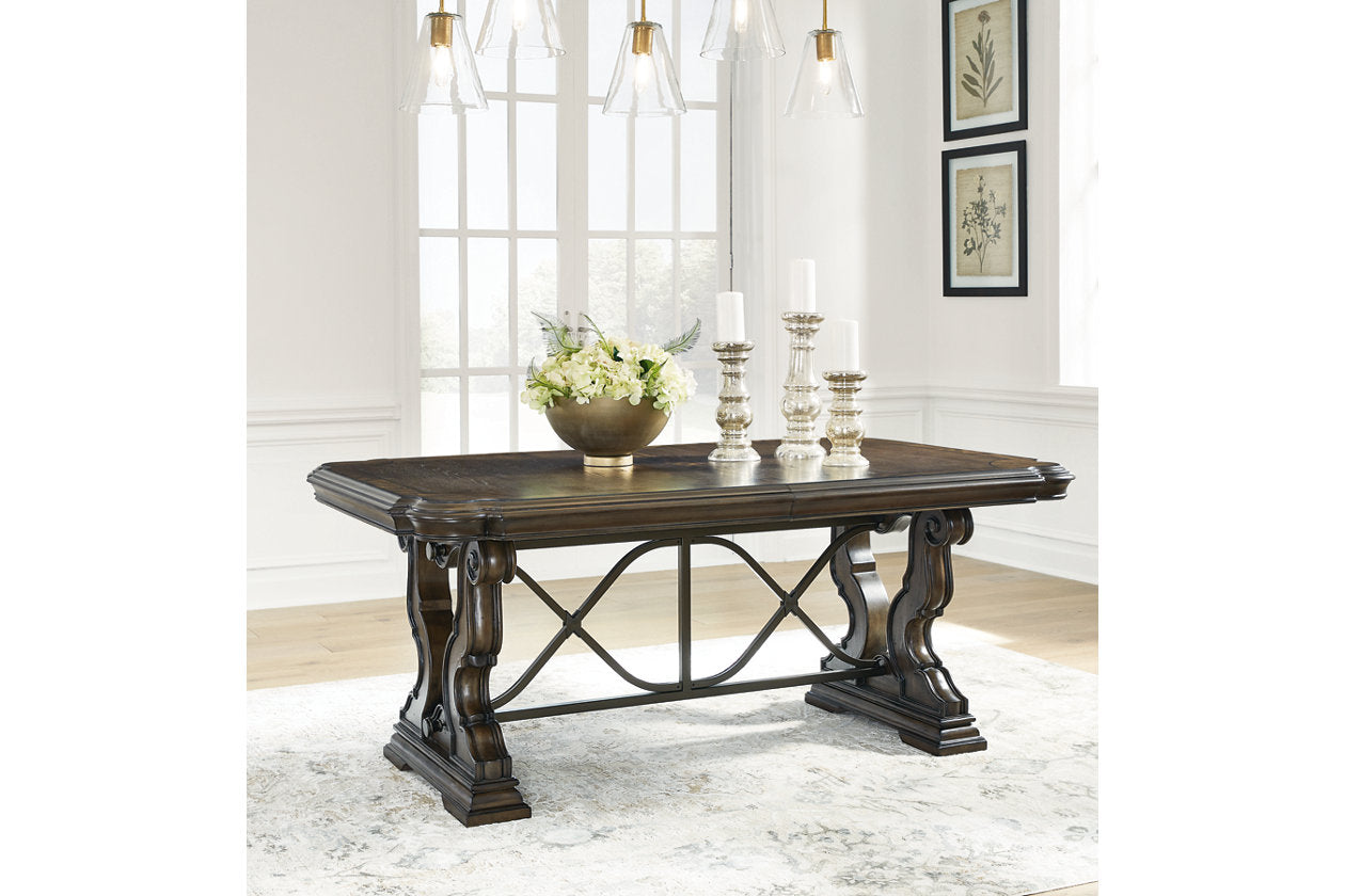 Maylee Dark Brown Dining Extension Table - Ashley - Luna Furniture