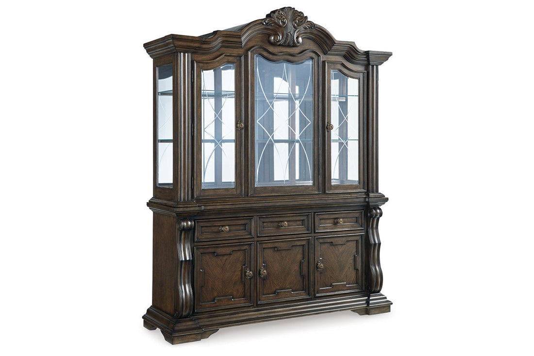 Maylee Dark Brown Dining Buffet and Hutch - Ashley - Luna Furniture