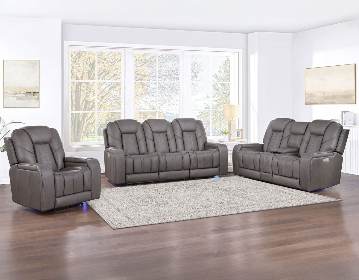 Daniel 3-Piece Triple Power Leather Reclining Home Theater Set
