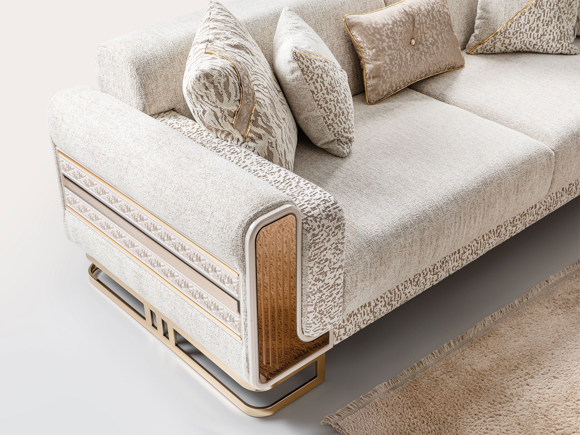 Delux Convertible Sofa in Cream