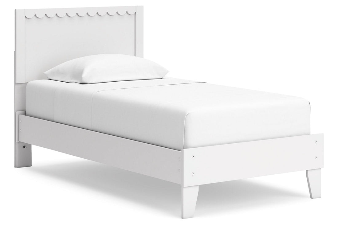 Hallityn White Twin Panel Platform Bed - Ashley - Luna Furniture