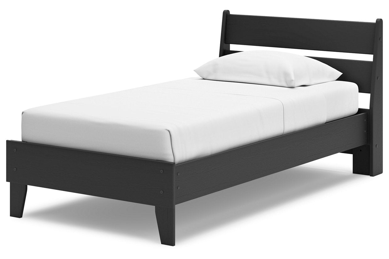 Socalle Black Twin Panel Platform Bed - Ashley - Luna Furniture