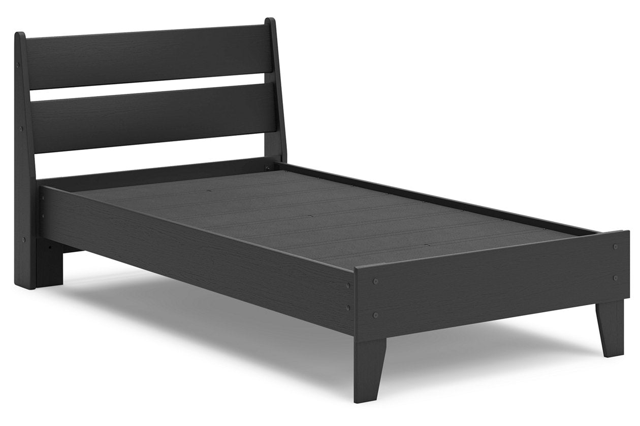 Socalle Black Twin Panel Platform Bed - Ashley - Luna Furniture