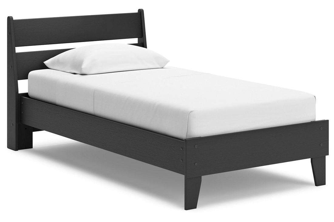 Socalle Black Twin Panel Platform Bed - Ashley - Luna Furniture