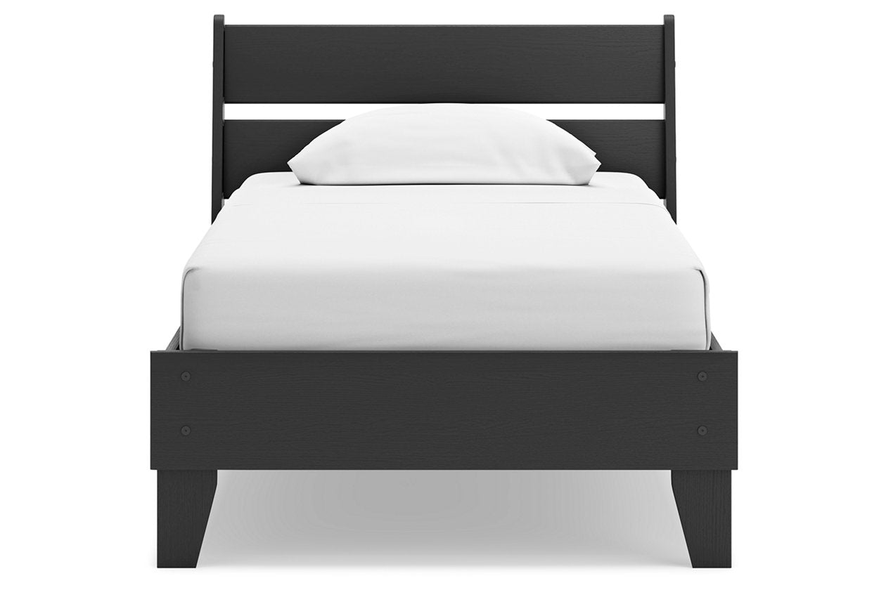Socalle Black Twin Panel Platform Bed - Ashley - Luna Furniture