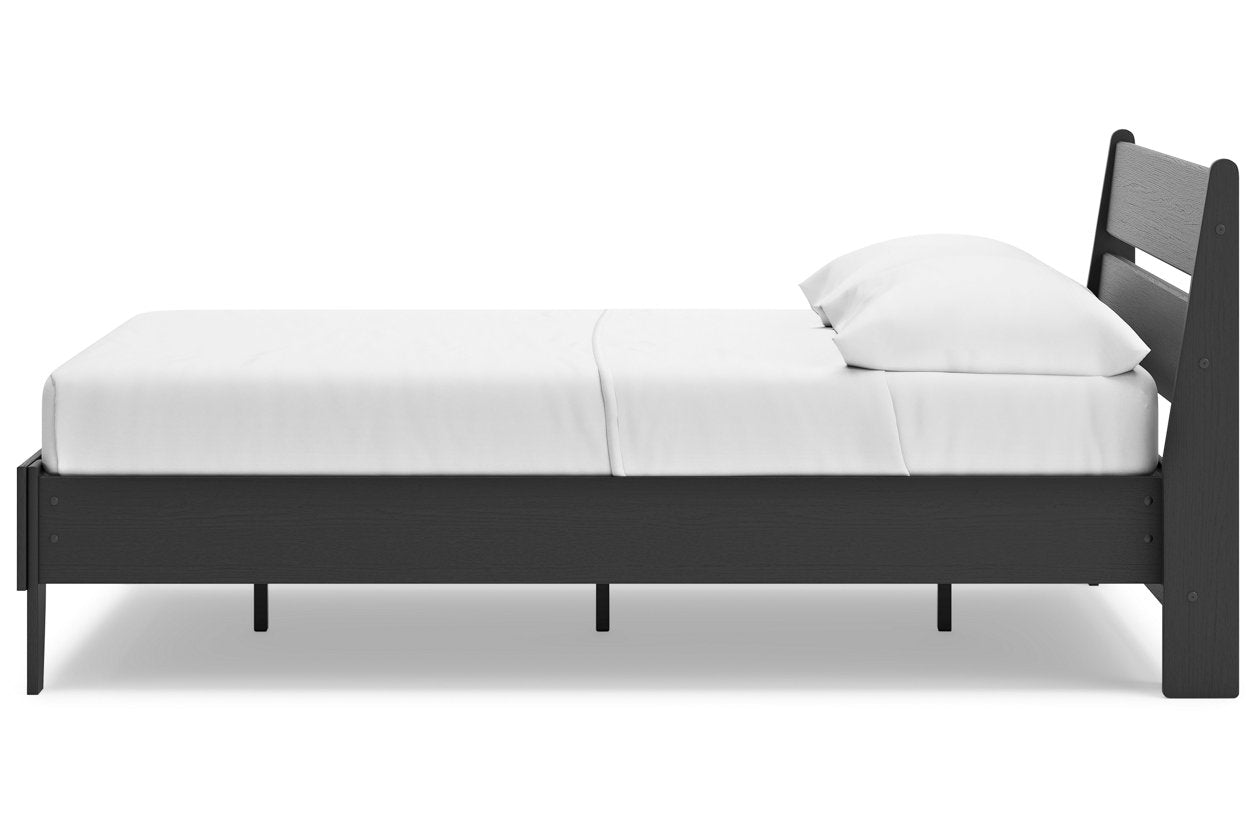 Socalle Black Full Panel Platform Bed - Ashley - Luna Furniture