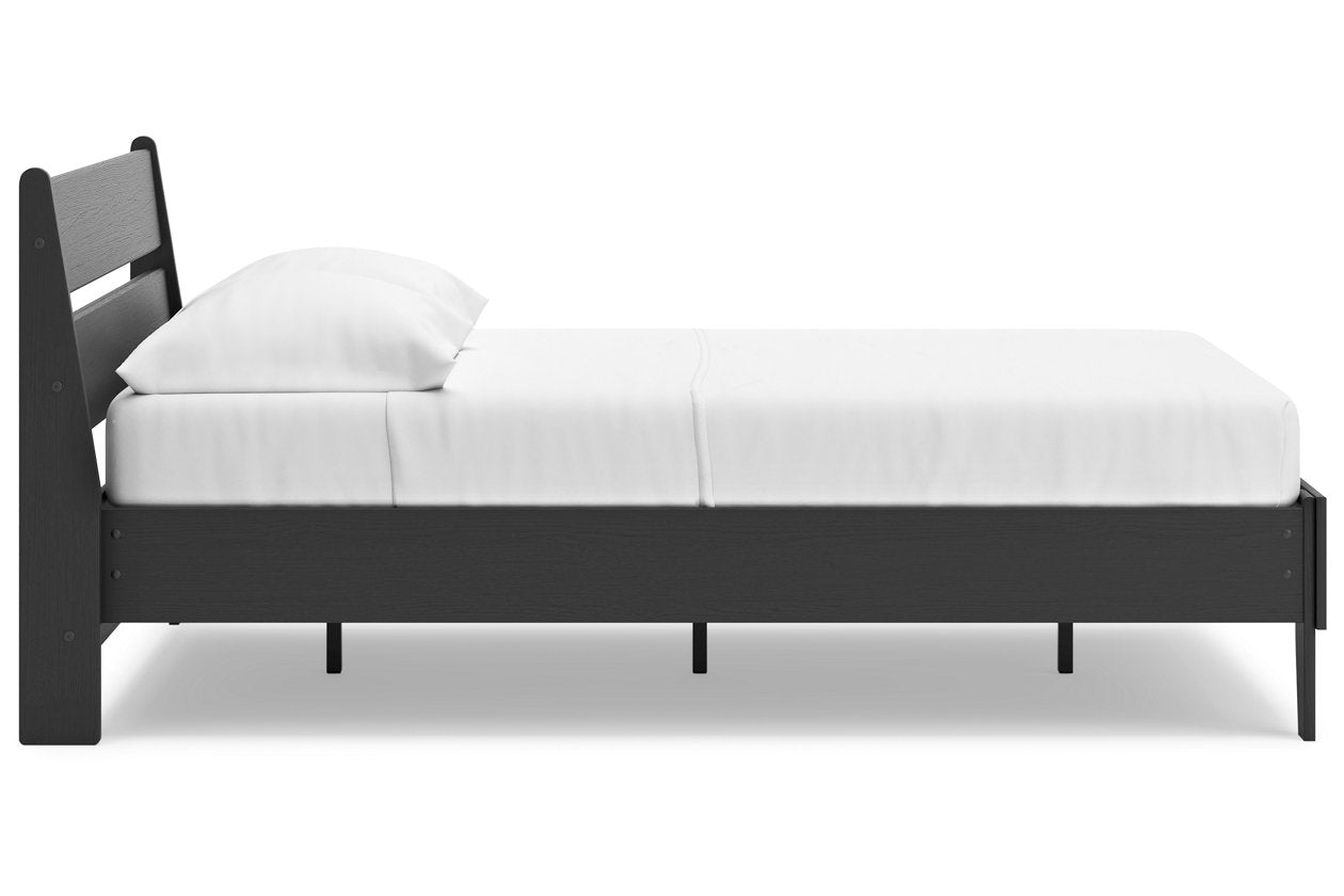 Socalle Black Full Panel Platform Bed - Ashley - Luna Furniture