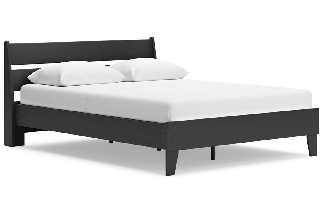 Socalle Black Queen Panel Platform Bed - Ashley - Luna Furniture