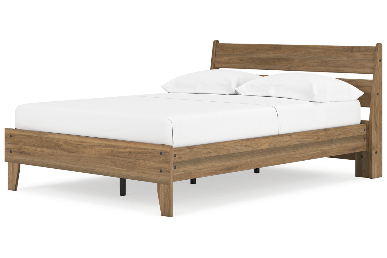 Deanlow Honey Full Platform Panel Bed - Ashley - Luna Furniture