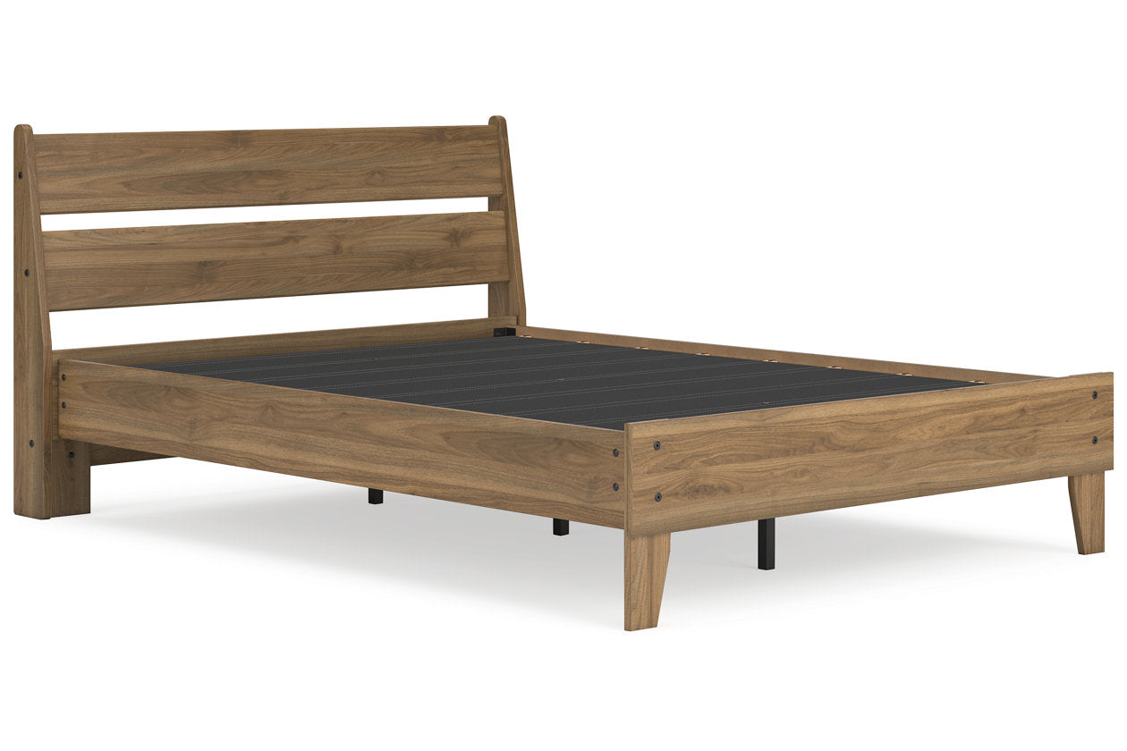 Deanlow Honey Full Platform Panel Bed - Ashley - Luna Furniture