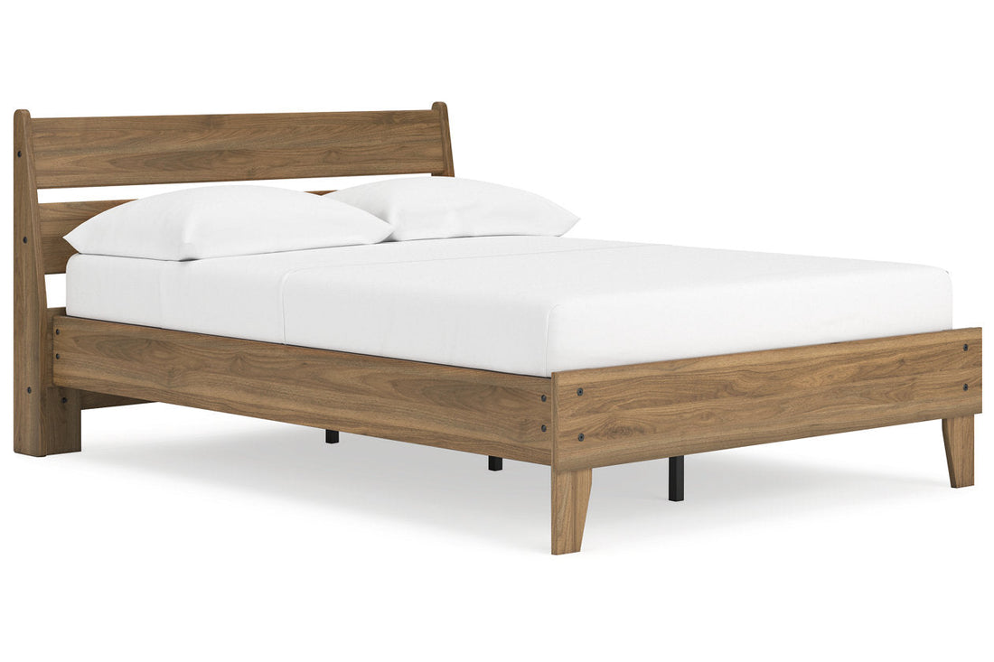 Deanlow Honey Full Platform Panel Bed - Ashley - Luna Furniture