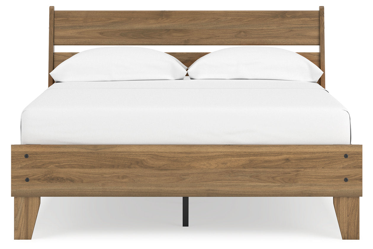 Deanlow Honey Full Platform Panel Bed - Ashley - Luna Furniture
