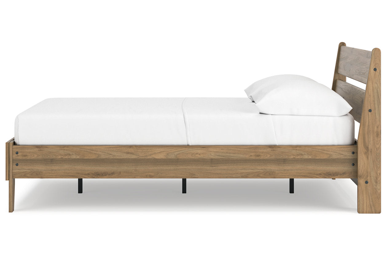 Deanlow Honey Full Platform Panel Bed - Ashley - Luna Furniture