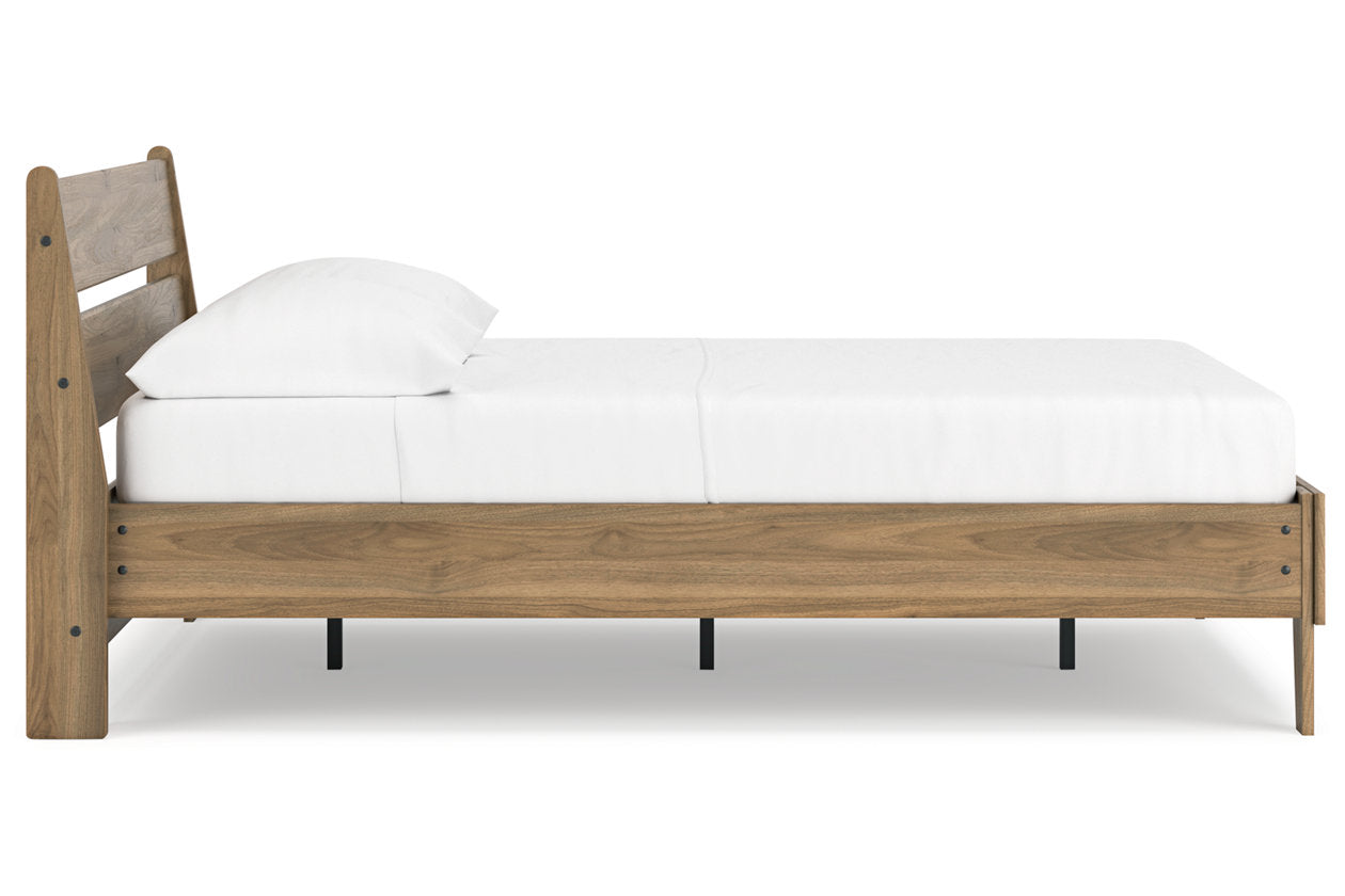 Deanlow Honey Full Platform Panel Bed - Ashley - Luna Furniture