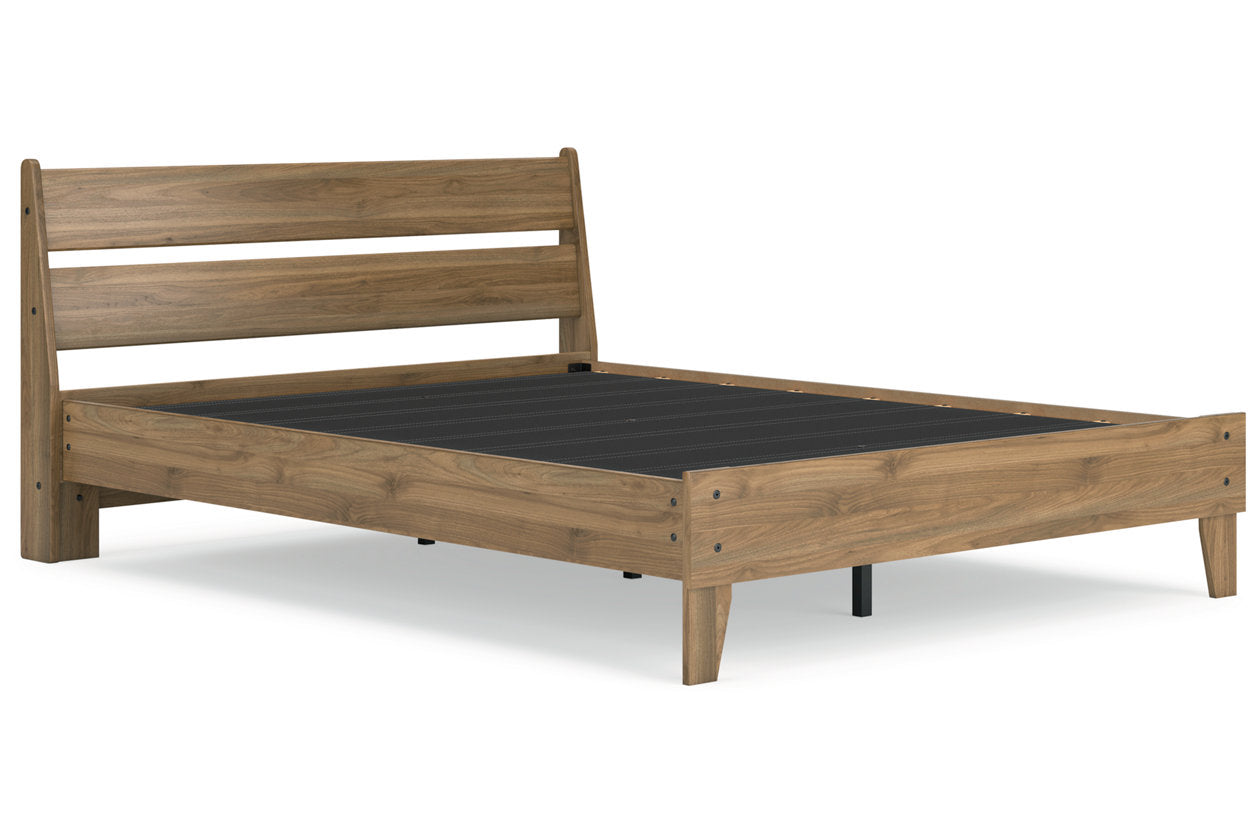 Deanlow Honey Queen Platform Panel Bed - Ashley - Luna Furniture
