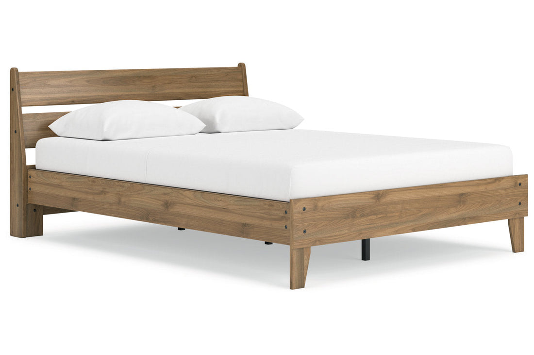 Deanlow Honey Queen Platform Panel Bed - Ashley - Luna Furniture