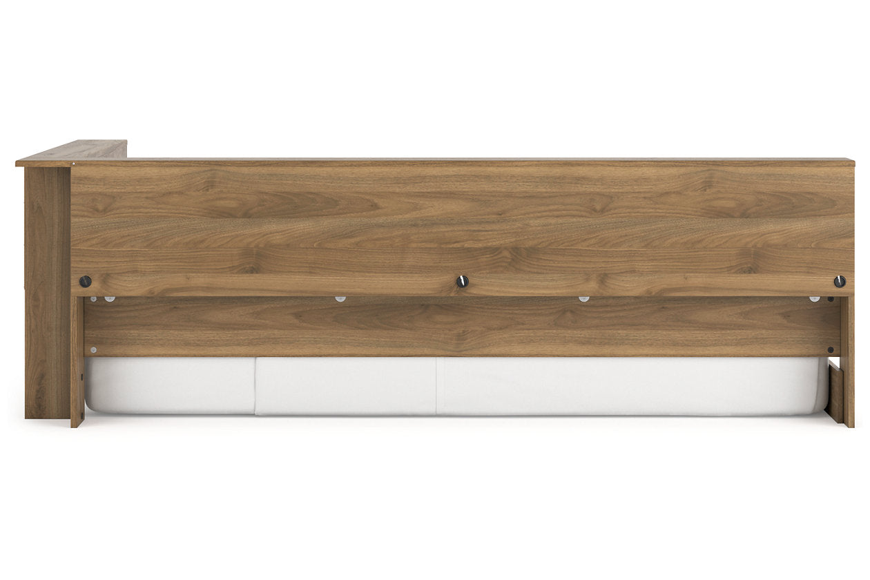 Deanlow Honey Twin Bookcase Storage Bed - Ashley - Luna Furniture