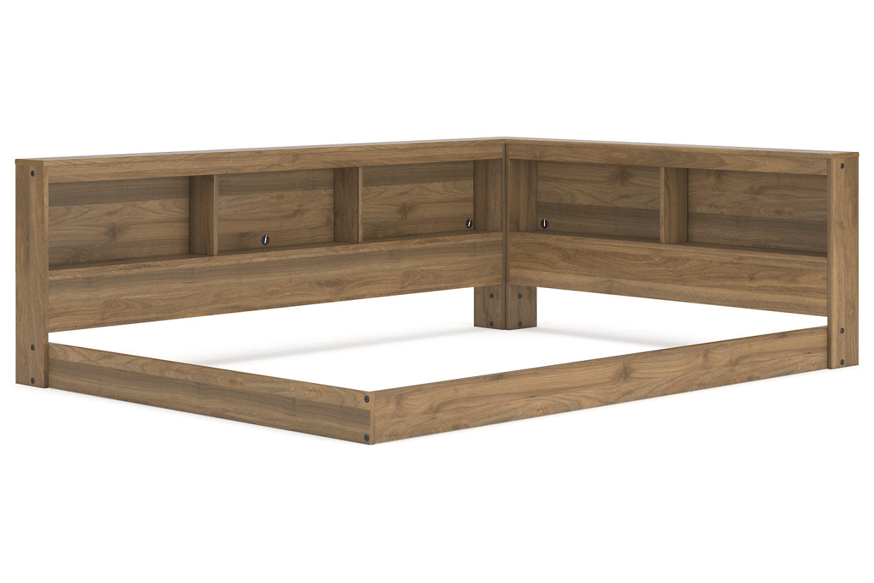 Deanlow Honey Full Bookcase Storage Bed - Ashley - Luna Furniture