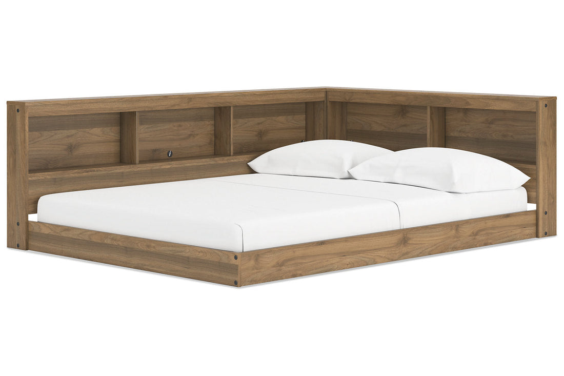 Deanlow Honey Full Bookcase Storage Bed - Ashley - Luna Furniture