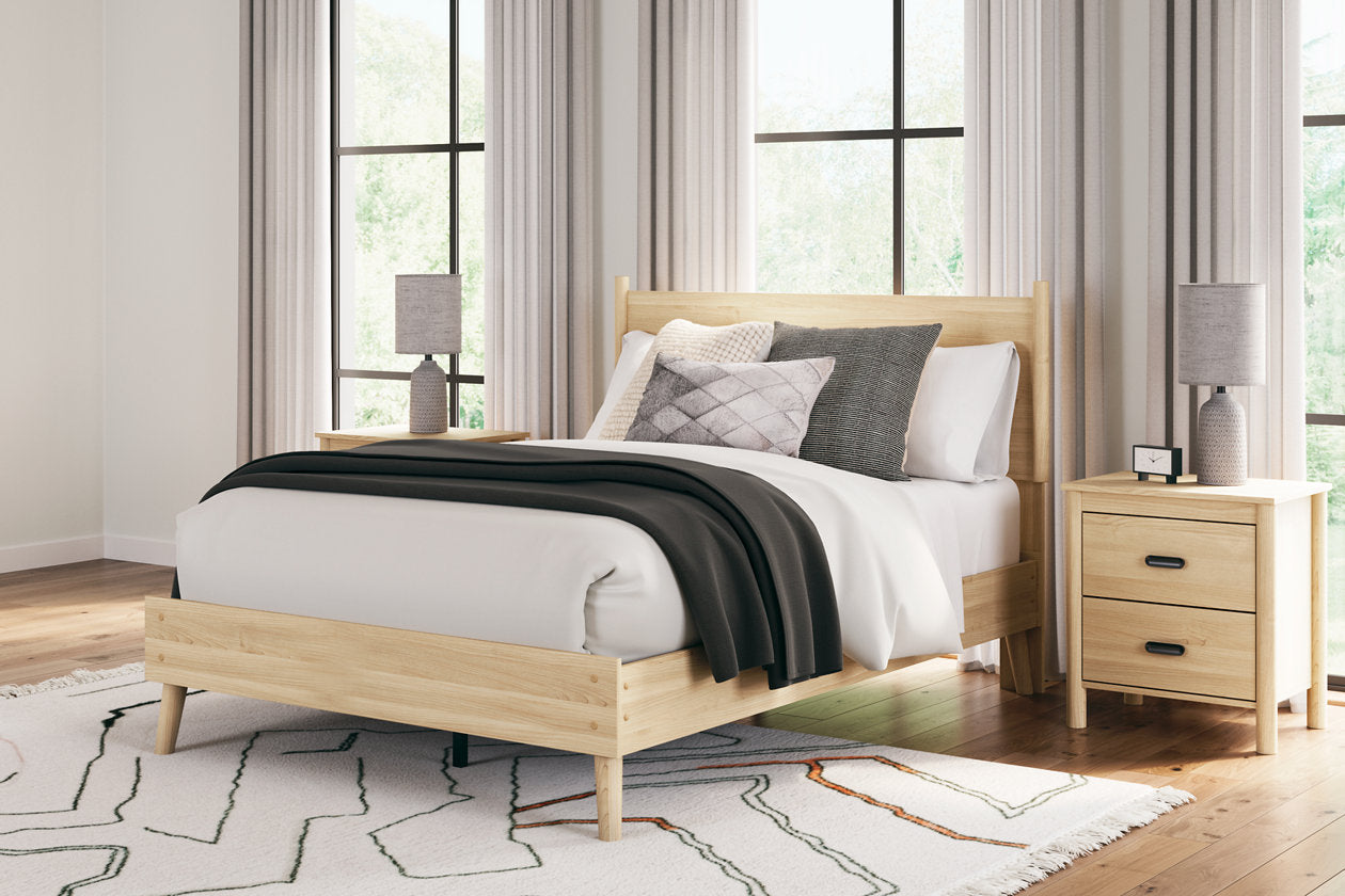 Cabinella Tan Full Platform Panel Bed - Ashley - Luna Furniture