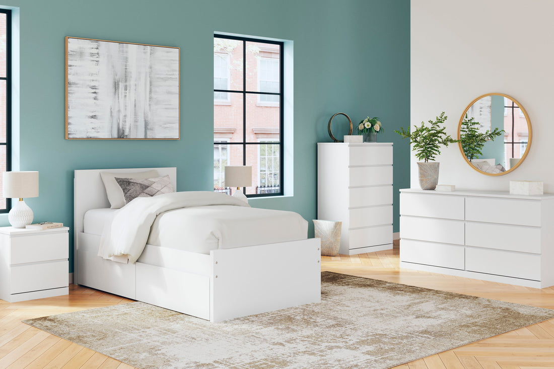 Onita White Youth One Side Storage Panel Platform Bedroom Set from Ashley - Luna Furniture