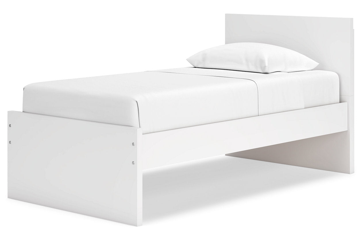Onita White Twin Panel Platform Bed - Ashley - Luna Furniture