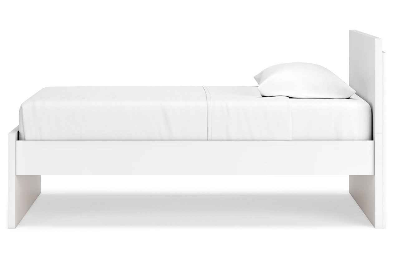Onita White Twin Panel Platform Bed - Ashley - Luna Furniture