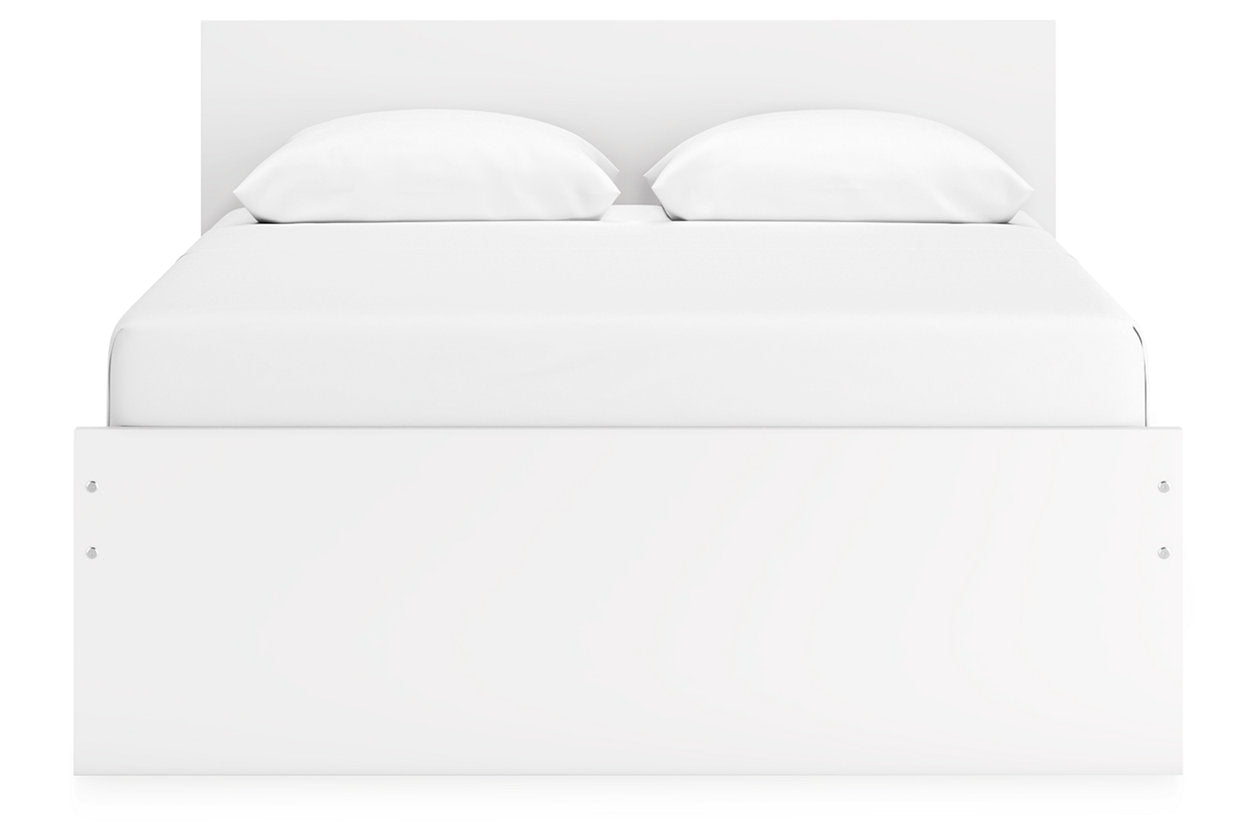 Onita White Queen Platform Bed with 2 Side Storage - Ashley - Luna Furniture