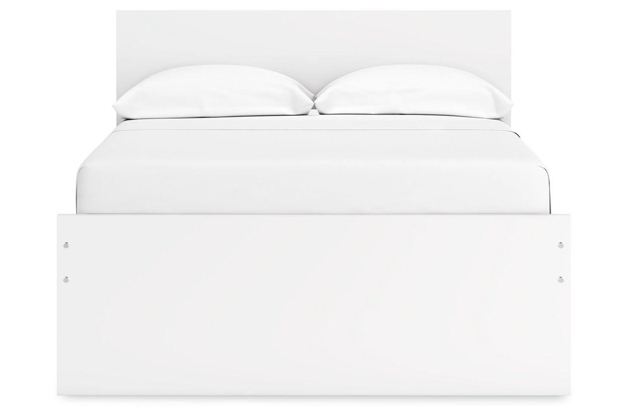 Onita White Full Panel Platform Bed with 1 Side Storage - Ashley - Luna Furniture