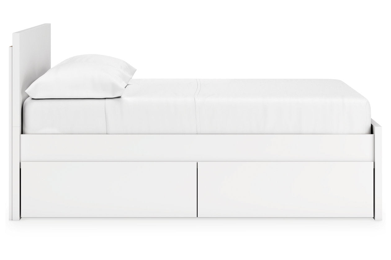 Onita White Full Panel Platform Bed with 2 Side Storage - Ashley - Luna Furniture