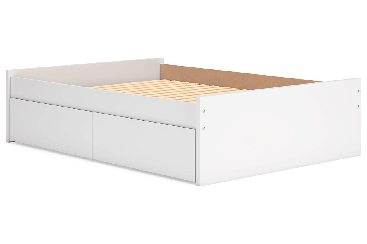 Onita White Full Platform Bed with 2 Side Storage - Ashley - Luna Furniture
