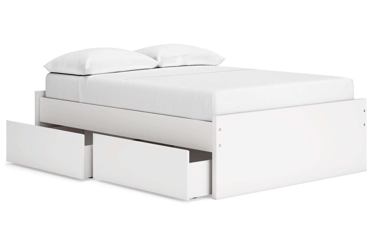 Onita White Full Platform Bed with 2 Side Storage - Ashley - Luna Furniture