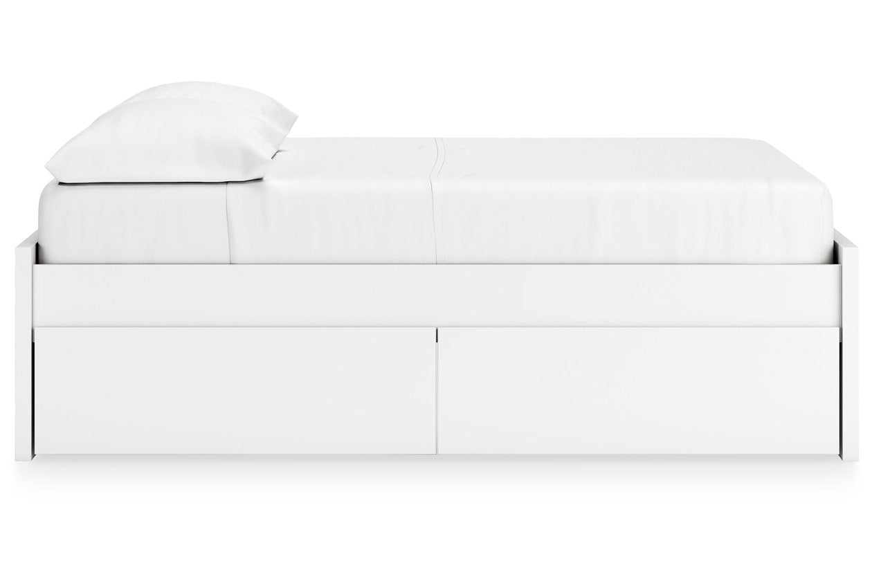 Onita White Full Platform Bed with 2 Side Storage - Ashley - Luna Furniture